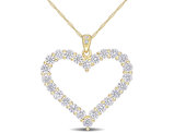 2.40 Carat (ctw) Lab-Created Moissanite Heart Pendant Necklace in Yellow Plated Sterling Silver with Chain